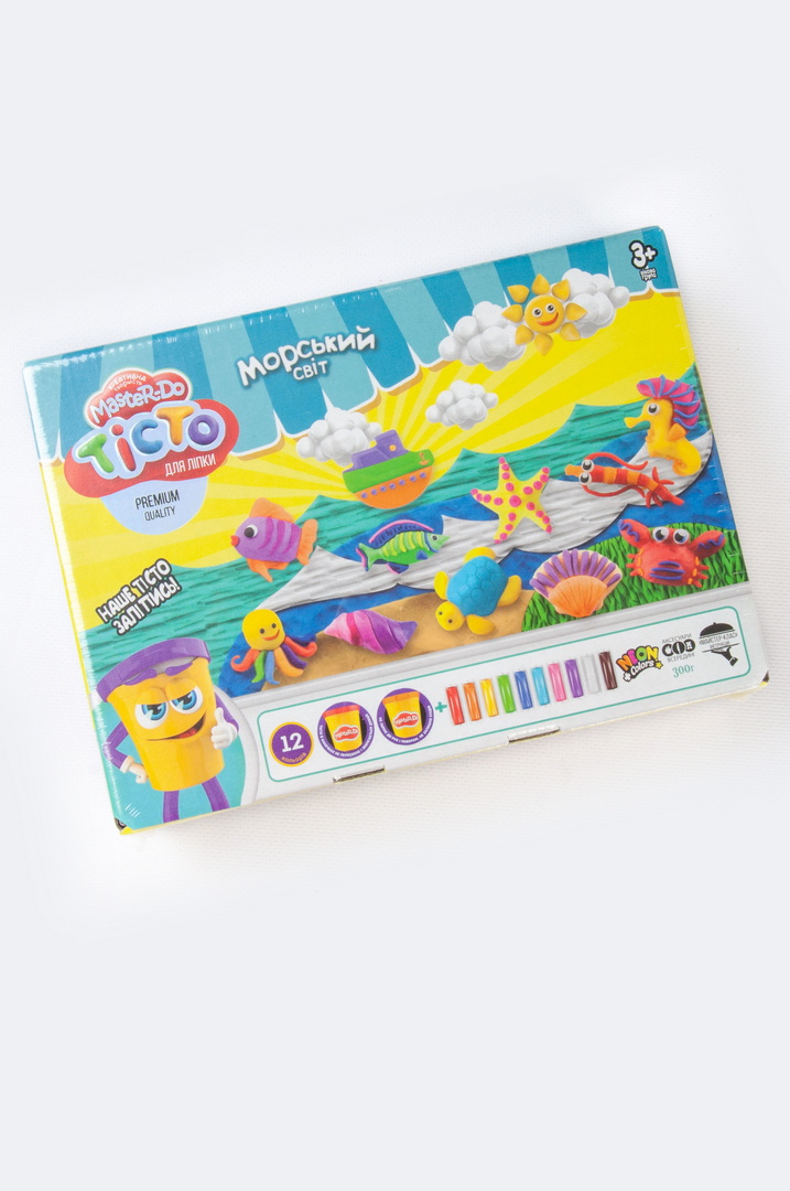 Тісто для ліпки, 12 кольорів, 300 г, стеки та формочки, "Master Do"